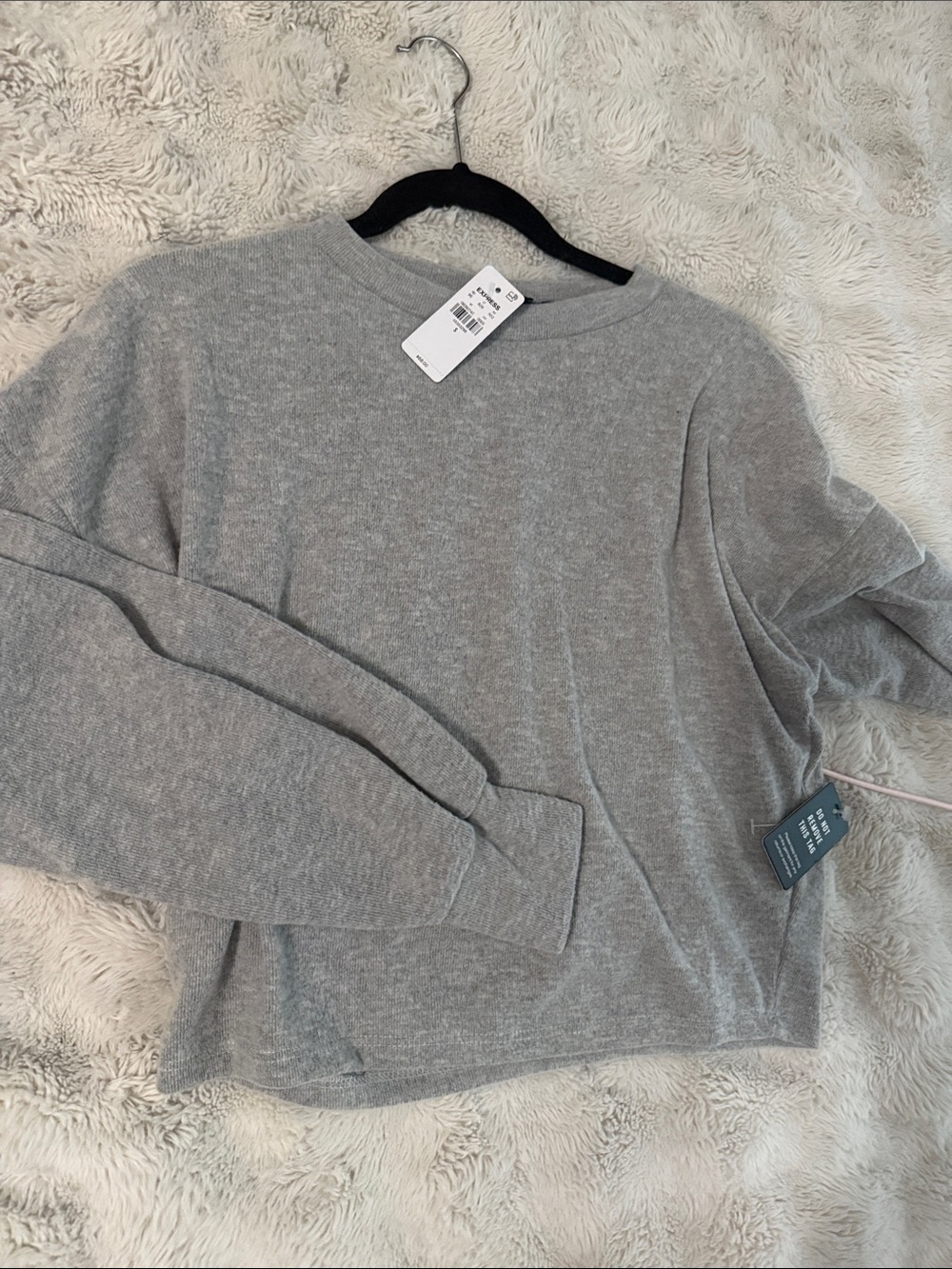 Express Light Gray Crewneck Sweater